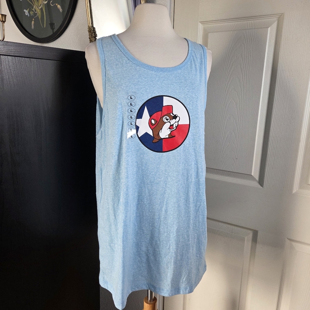 Light Blue Graphic Tank Top with Texas Logo